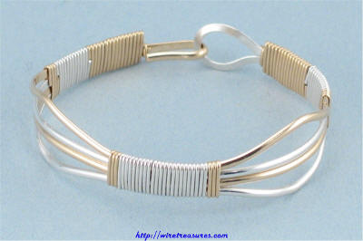 Two-Tone Wire Bangle Bracelet