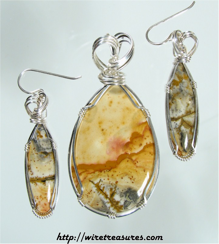 Owyhee Jasper Pendant & Earrings Set