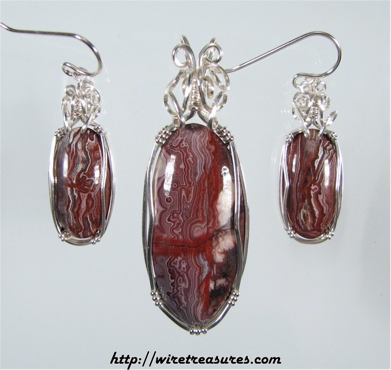 Red Lace Agate Earrings
