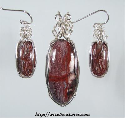 Red Lace Agate Earrings