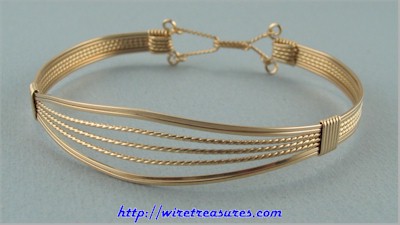 Open Front Wire Bangle Bracelet