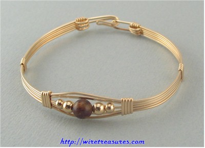 Pietersite Single Bead Bangle Bracelet