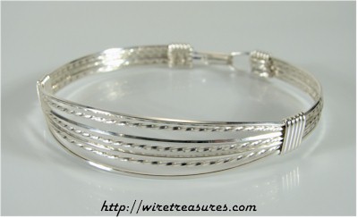 Open Front Wire Bangle Bracelet