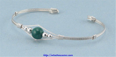 Aventurine Single Bead Cuff Bracelet