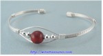 Single Bead Cuff Bracelets in Sterling Silver Wire