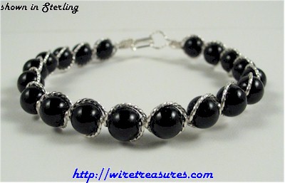Beaded Bangles in Sterling Silver Wire