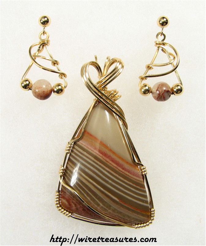 Ribbon Stone Pendant Set