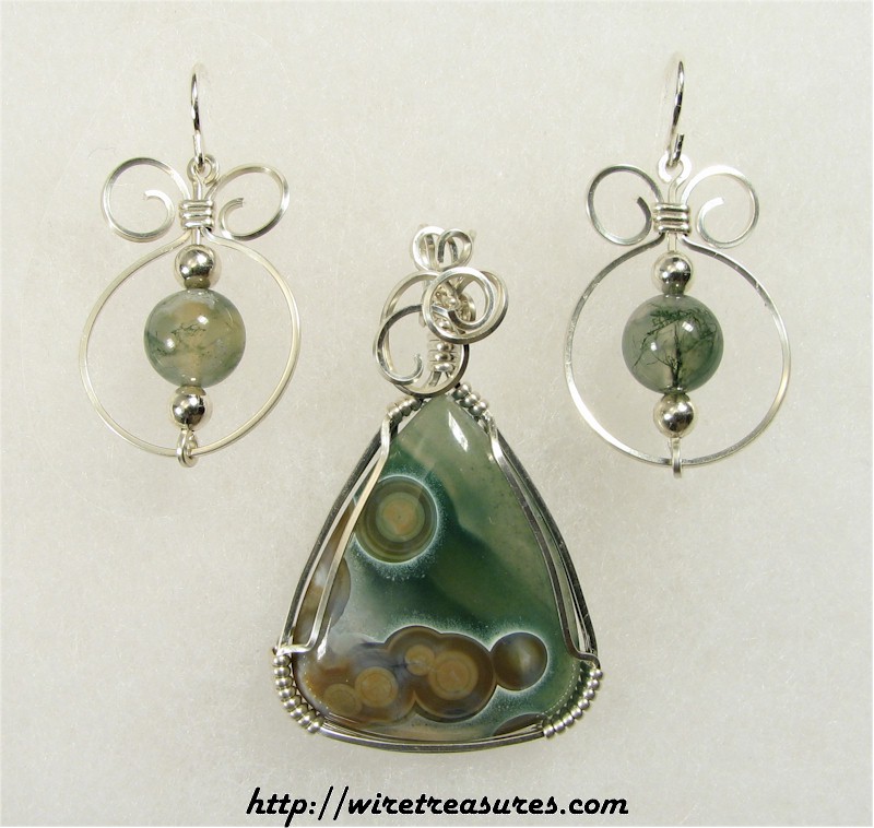 Ocean Jasper Pendant Set