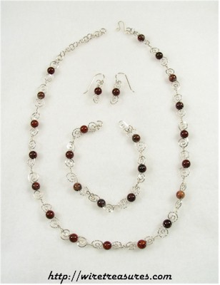 Poppy Jasper Necklace, Bracelet, and Earrings Set