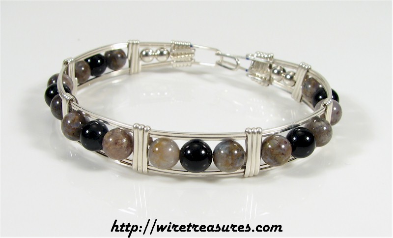 Onyx & Ocean Jasper Bangle