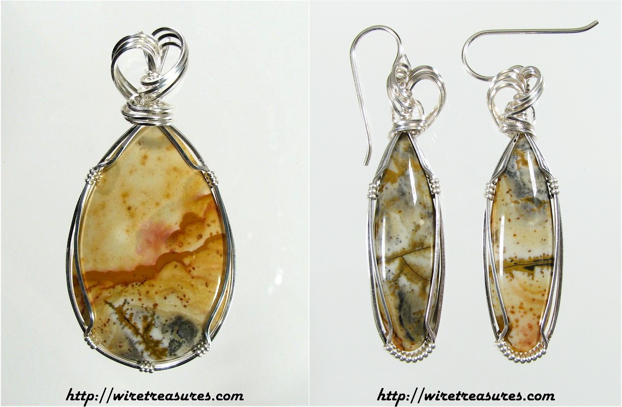 Owyhee Jasper Pendant & Earrings Set