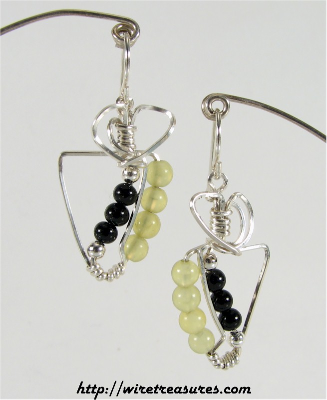 Black Onyx & Olive Jade Bead Earrings