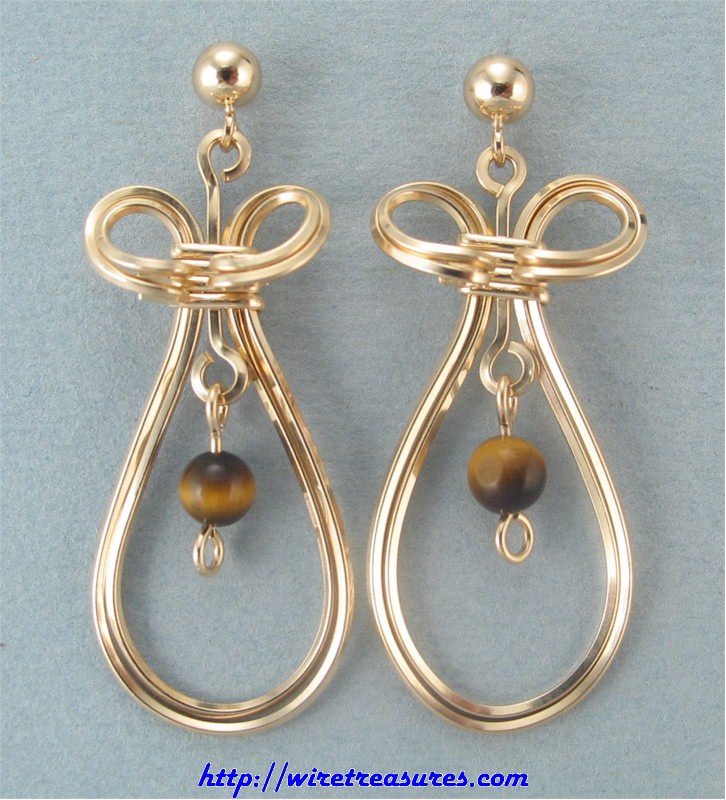 Angel Earrings with Tigereye Beads