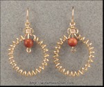 Curly Wire Earrings with Goldstone Beads