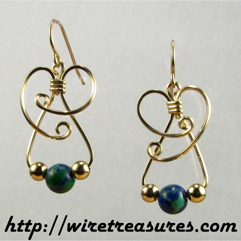 Dainty Malachite & Azurite Bead Earrings II