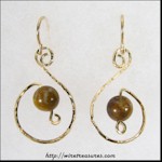 "Big-S" Earrings with Autumn Jasper Beads