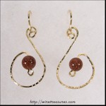 "Big-S" Earrings with Goldstone Beads