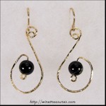 "Big-S" Earrings with Black Onyx Beads