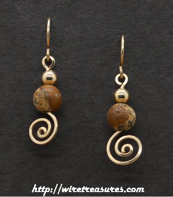 Scenic Jasper & GF Bead Swirled Earrings