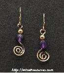 Stone & GF Bead Swirled Earrings