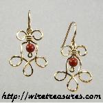 Loopy Earrings with Red Jasper Beads