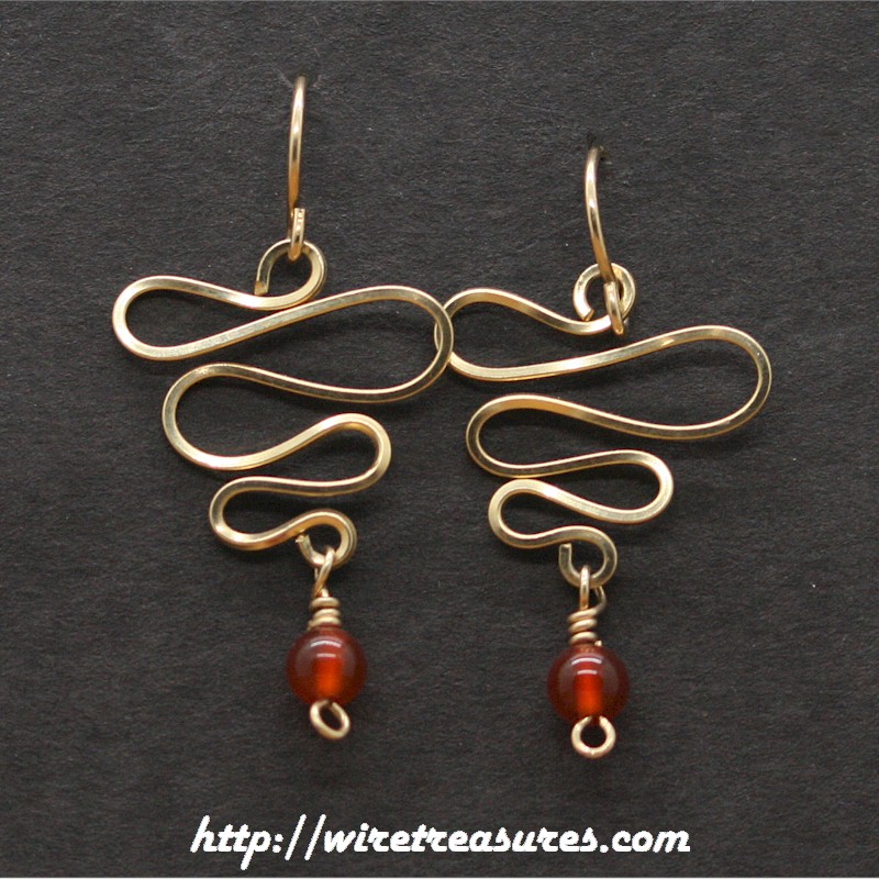 Carnelian Ribbon Candy Earrings