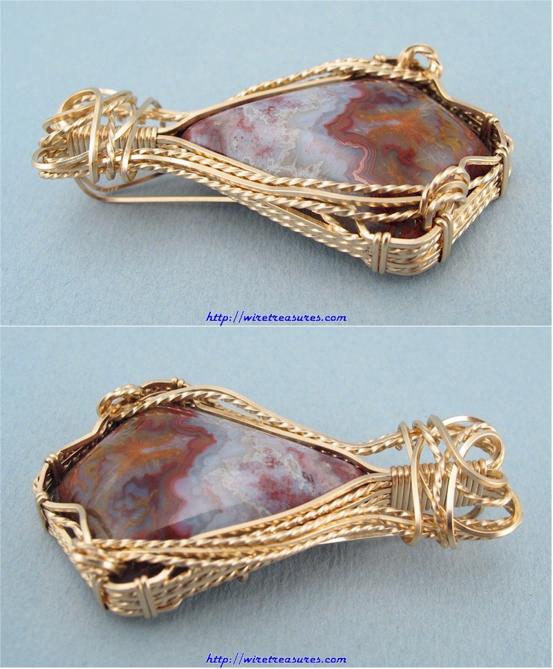 Sonoran Firecracker Lace Agate Pendant