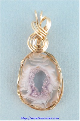 Geode with Amethyst Pendant