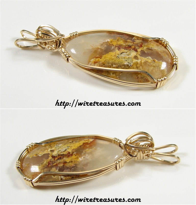 Plume Agate Pendant