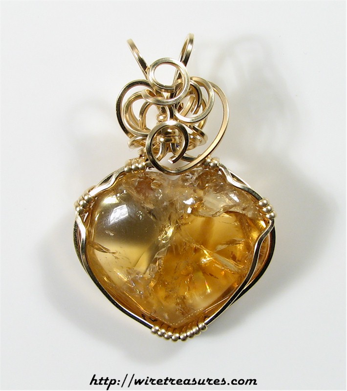 Citrine Heart Pendant