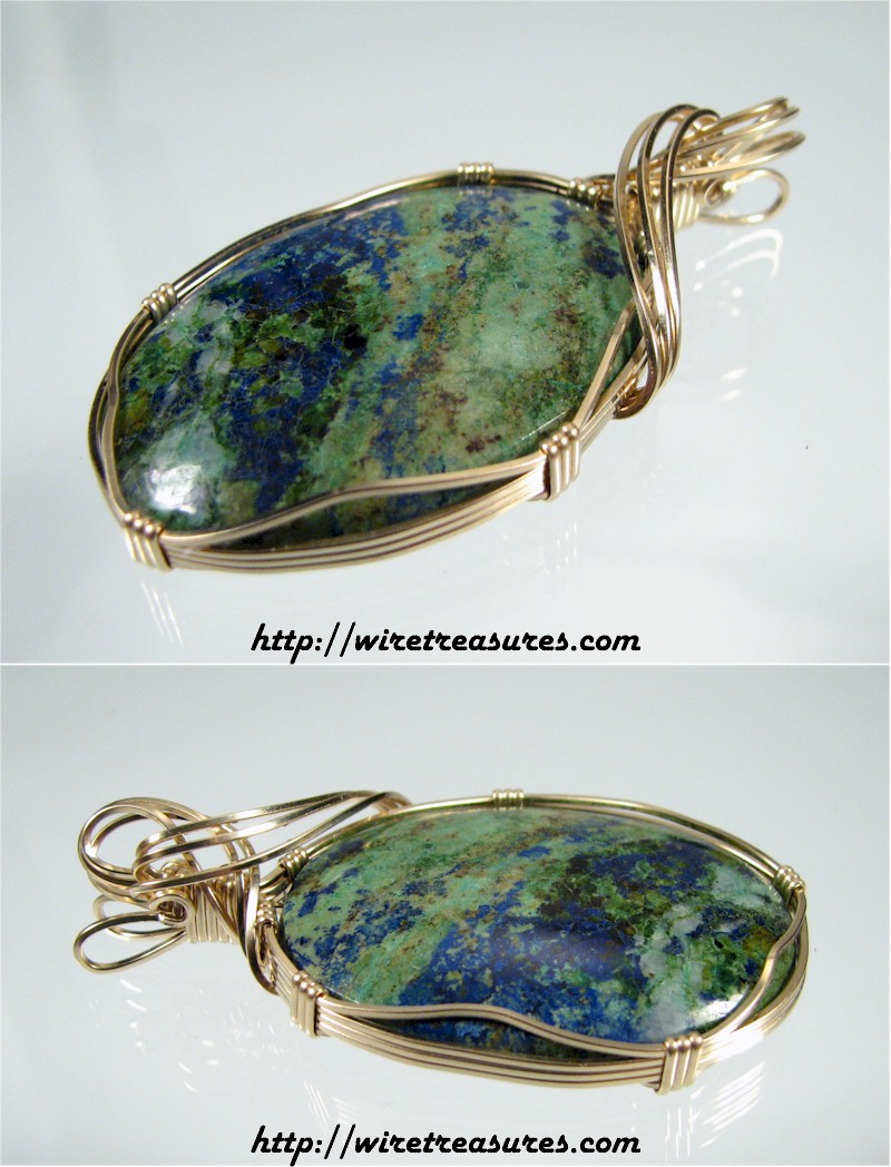 Azurite in Chrysocolla Pendant