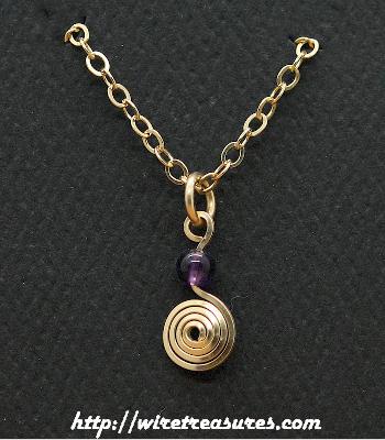 Curl with Amethyst Bead Pendant