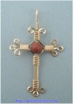 Goldstone Bead Cross Pendant