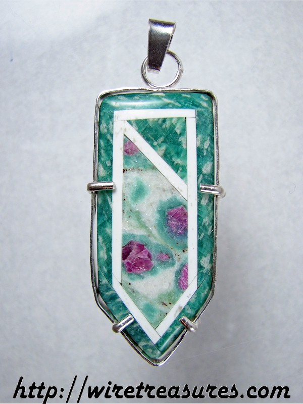 Ruby in Zoisite Intarsia Pendant