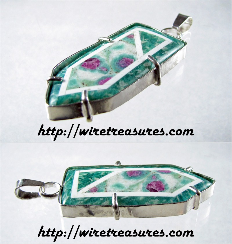 Ruby in Zoisite Intarsia Pendant