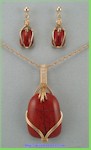 Red Jasper Pendant & Earrings Set