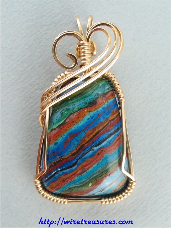 Rainbow Cal Silica Pendant & Earrings Set