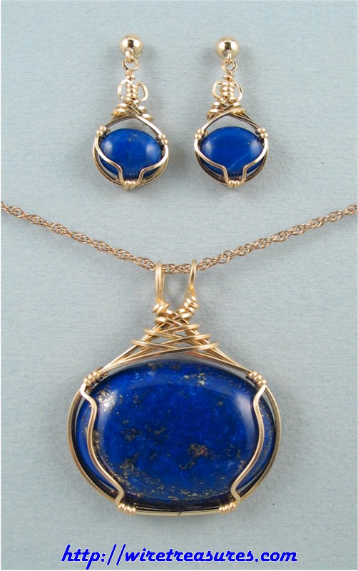 Lapis Pendant & Earrings Set