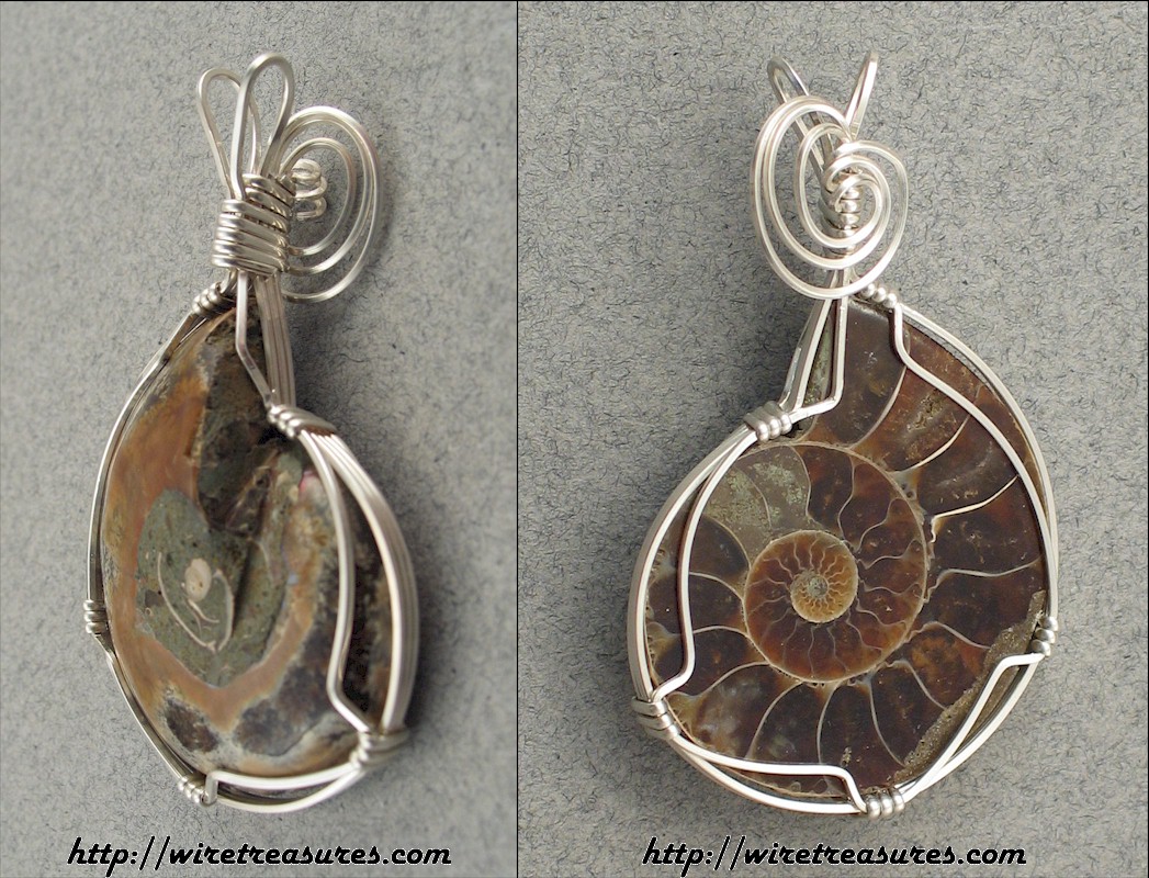 Ammonite Fossil Pendant & Earrings Set