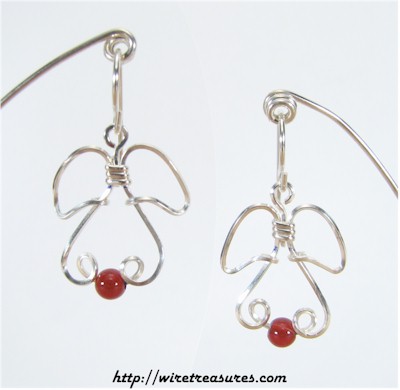 Angel Earrings with Carnelian Beads