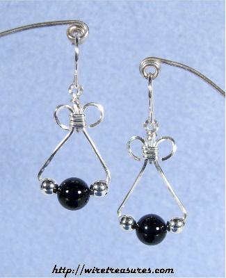 Black Onyx & Silver Triple-Bead Earrings
