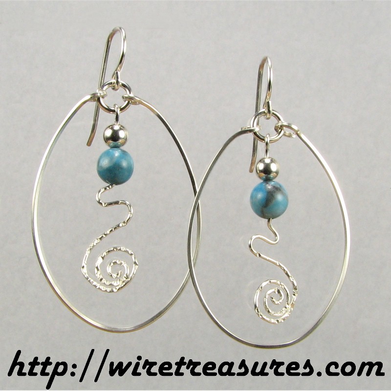 Big Loop Earrings with Turquoise Beads