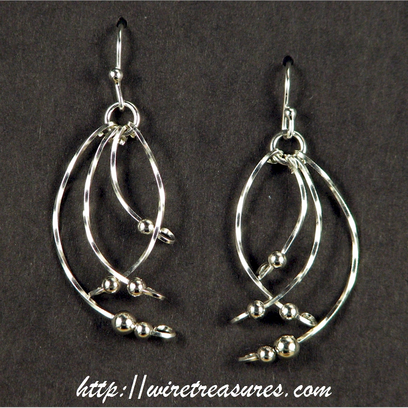 Crazy Wire Earrings with Sterling Beads