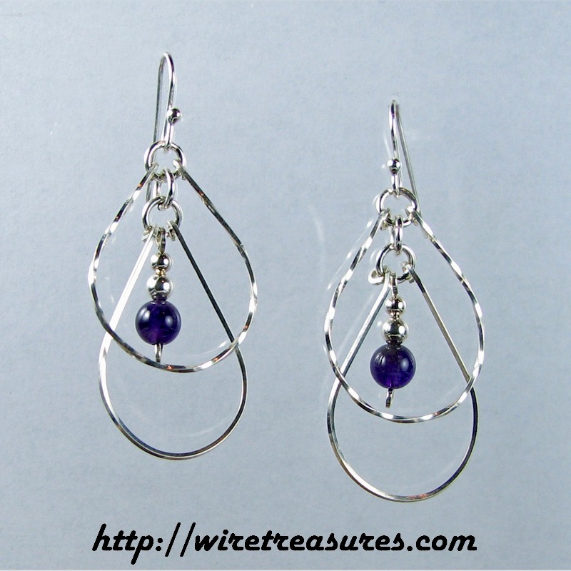 Echo Earrings with Amethyst Beads