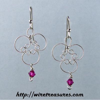 Filigree Earrings with Amethyst Crystals