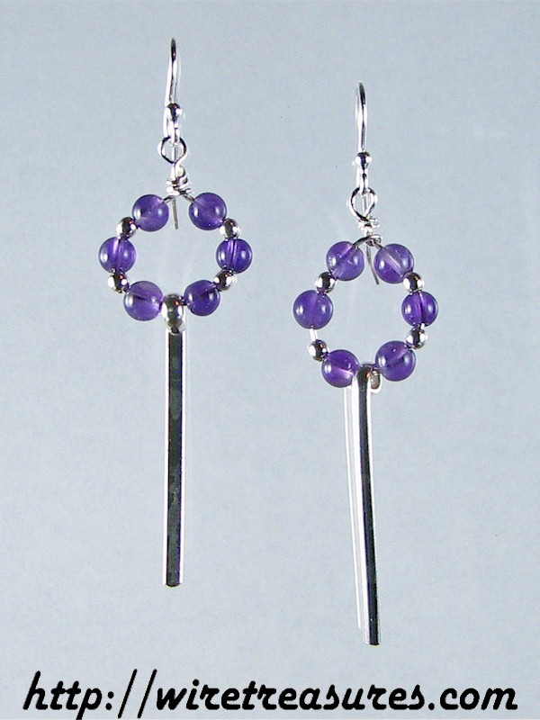 Amethyst Bead Bud Vase Earrings