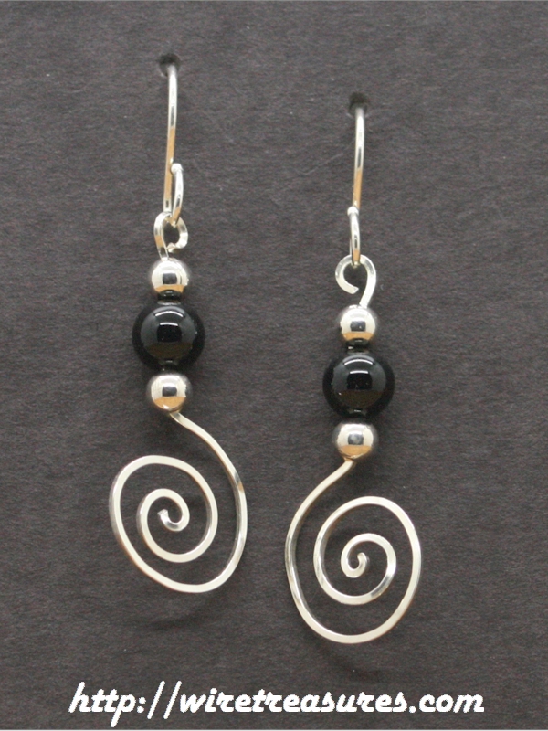 Onyx Beads-On-Swirls Earrings