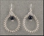 Curly Wire Earrings with Onyx Beads