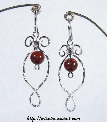 Bouquet Beaded Earrings with Red Jasper Beads