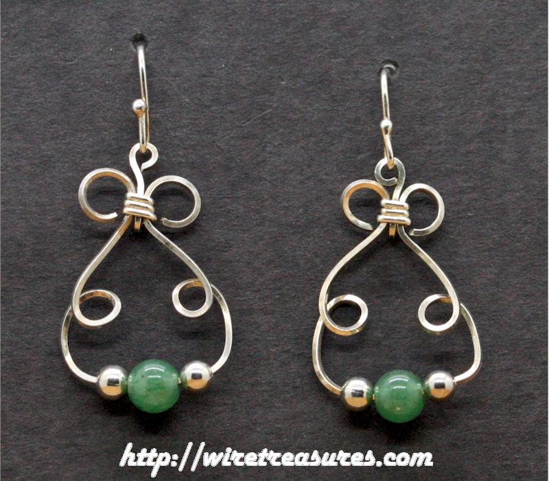 Bunny Earrings with Aventurine & Silver Beads